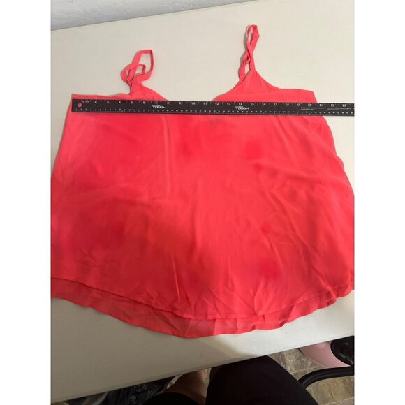 Torrid 00 (US 10 M/L) Coral Orange Cami Blouse Spaghetti Straps Double Layer - Picture 6 of 6